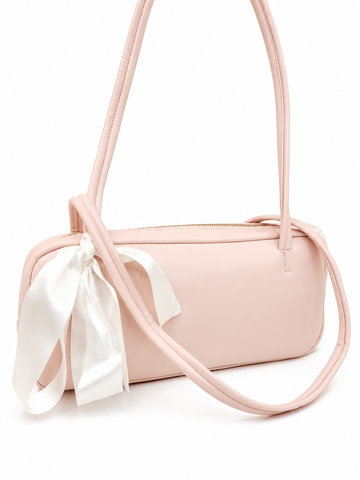 Luxury Blush Pink Bow Shoulder Bag for Women