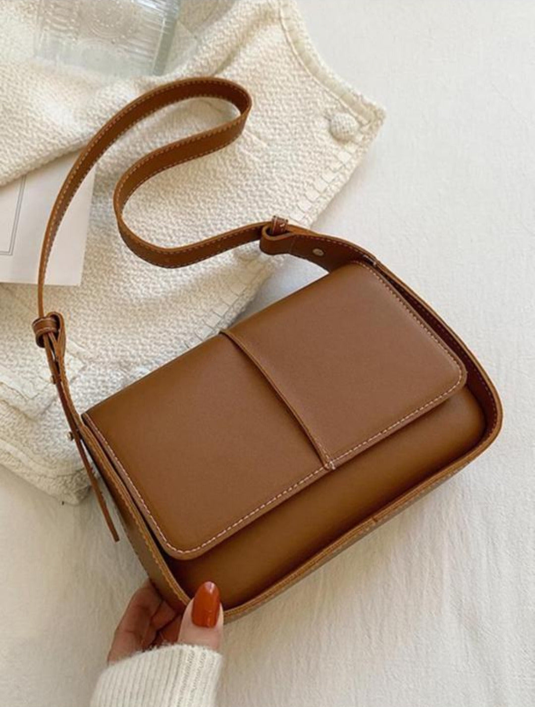 Luxury Tan Leather Shoulder & Crossbody Bag for Women