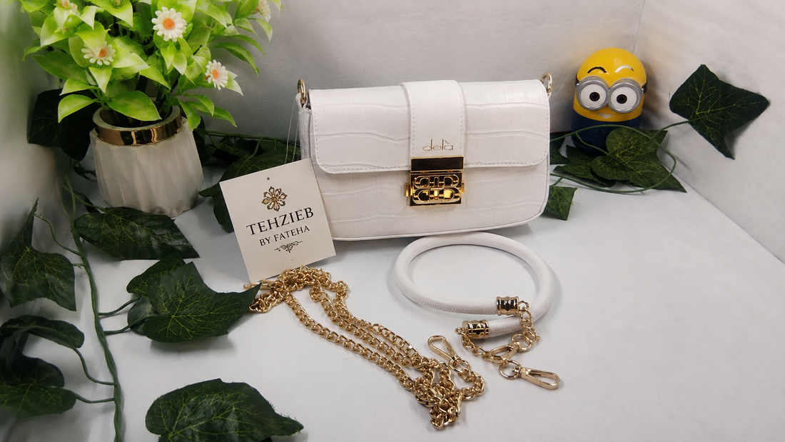 Luxury White Crocodile Texture Crossbody Shoulder Bag for Women