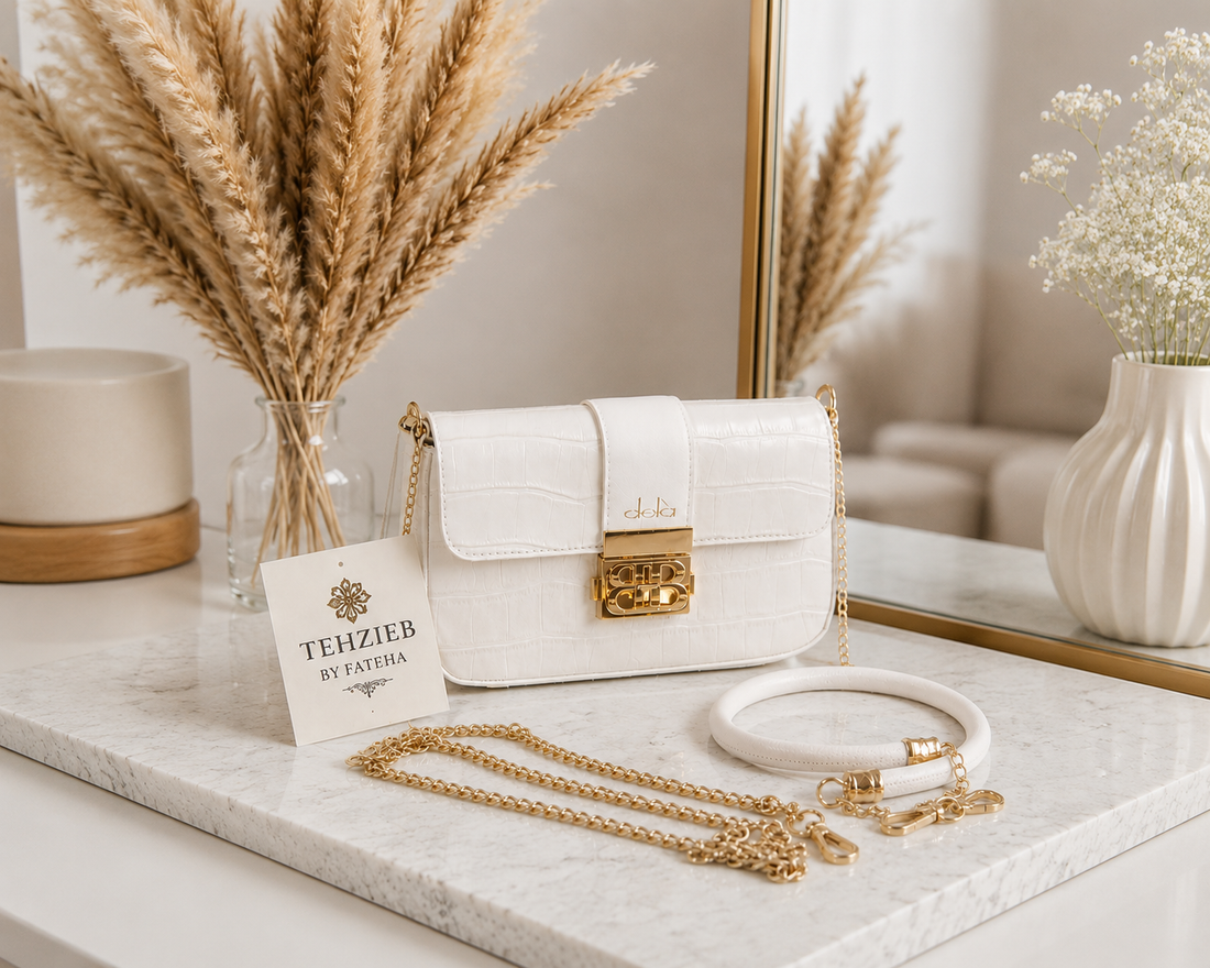Luxury White Top Handle Crossbody Bag for Women