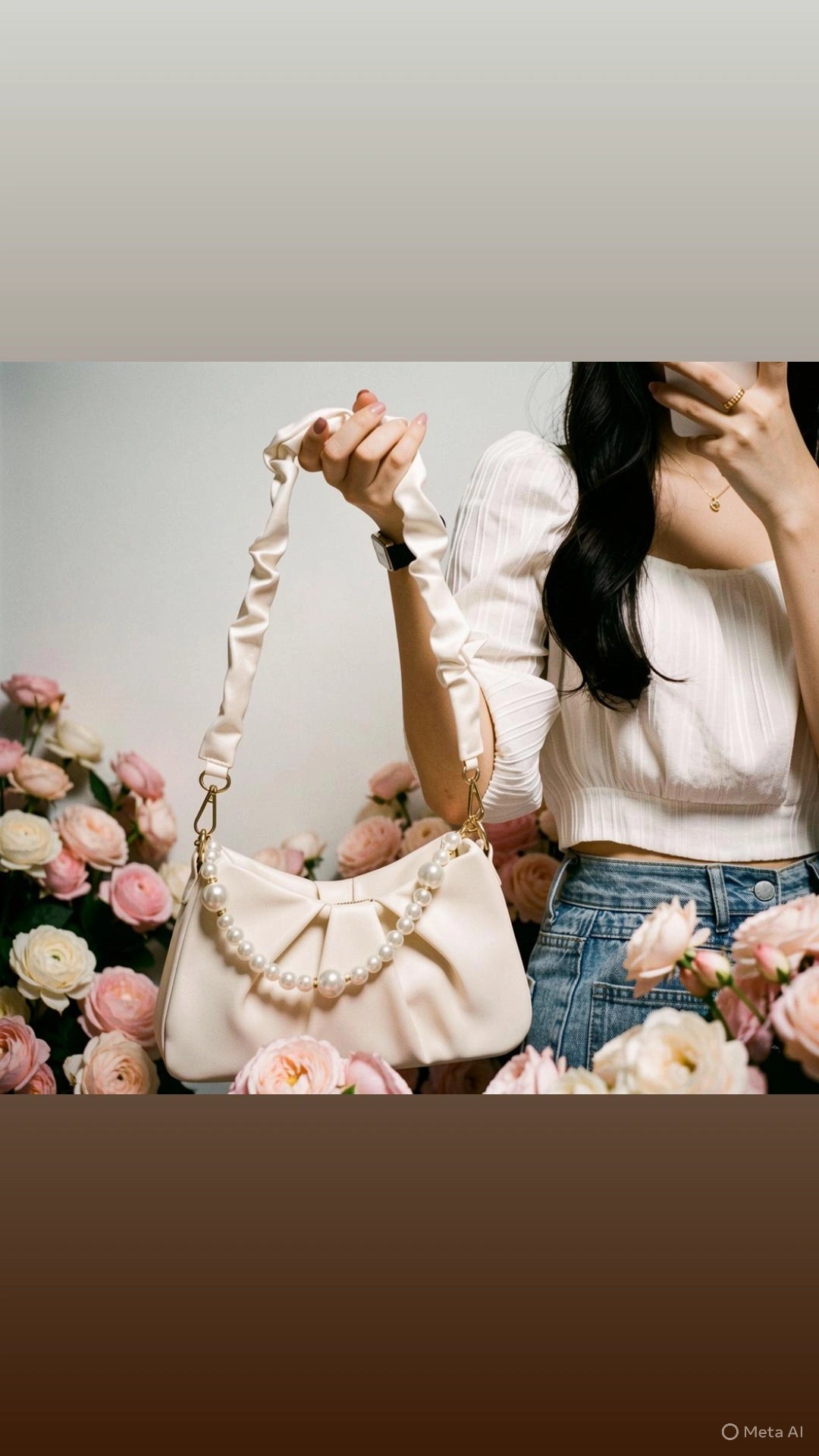 White Crocodile Texture Crossbody Shoulder Bag for Women